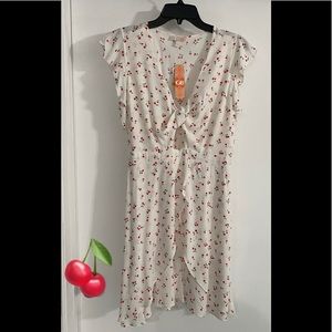 🆕 Dillard’s GB Twist Cut-Out Cherry Dress - White